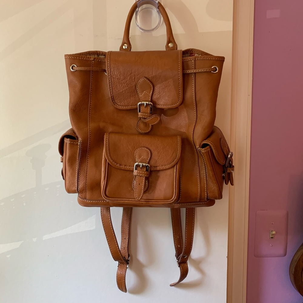 Floto Italian brown leather backpack